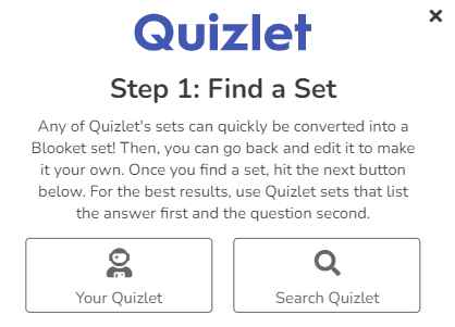 Importing Blooket Questions from Quizlet